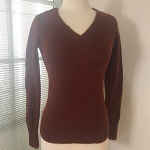 J CREW wool blend vneck XS sweater Marrone